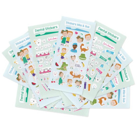 Stickers idea regalo bambini gadget odontoaitrico 10 fogli