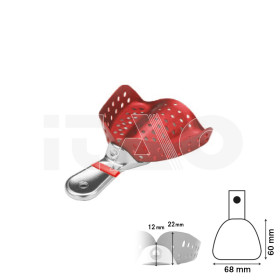 Porta impronta forata acciaio inox mis 3 Rosso sup.1pz