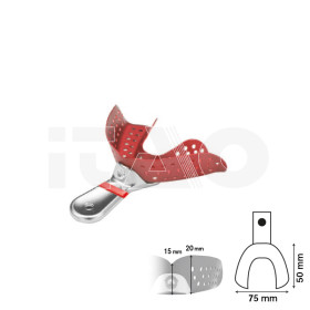 Porta impronta forata acciaio inox mis 3 Rosso inf.1pz