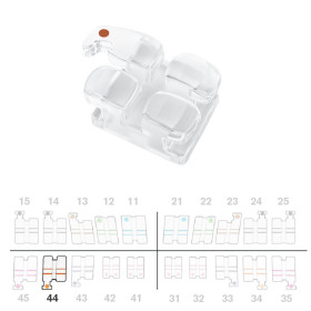 Brackets DB Absolute Roth .022" LR4 c/g  5pz.