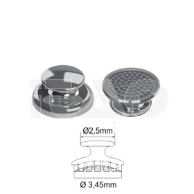 Bottoni diretti rotondi curvi 10pz.