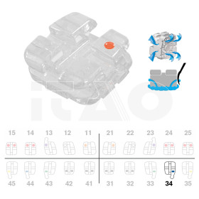 Brackets DB Agility Ceramic Roth .018" LL4 con gancio 5pz.