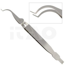 Pinzetta per tubi buccali incrociata angolata con...
