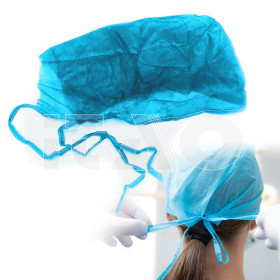 Cappellini in TNT con lacci fissi zuccotto azzurro...