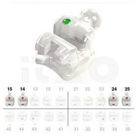 Brackets DB Ceramic Roth .022" U4/5 con gancio 5 pz.