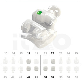 Brackets DB Ceramic Edgw .022" U2 L1/2 10 pz.